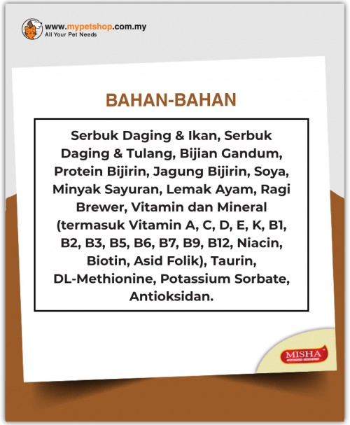 Sollu Shelter : MISHA Dry Cat Food Seafood 20KG