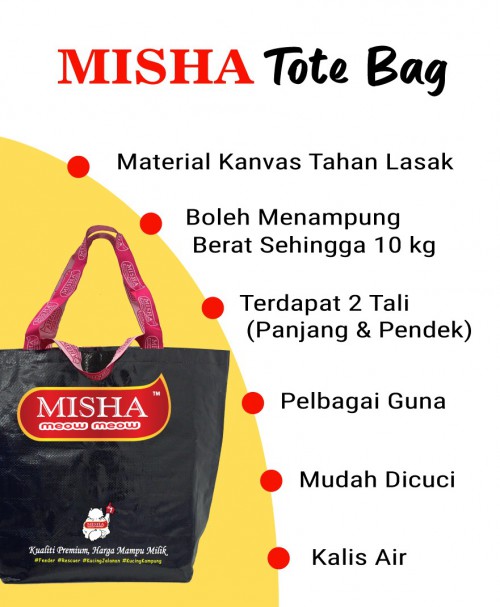 MISHA Waterproof Canvas Tote Bag