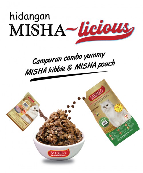 Combo Yummy MISHA-licious (MISHA 1.5kg x 1 + MISHA Pouch Mackerel Salmon 90g x 14)