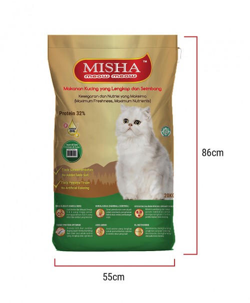 PKHKB : MISHA Dry Cat Food Chicken & Tuna 20KG