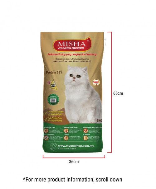 MISHA Dry Cat Food Chicken & Tuna 8KG