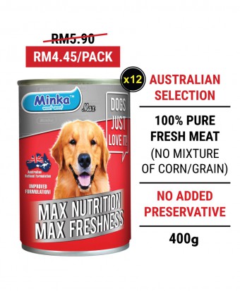 Meow Island : Minka Wet Canned Dog Food 400G x 12 Tins