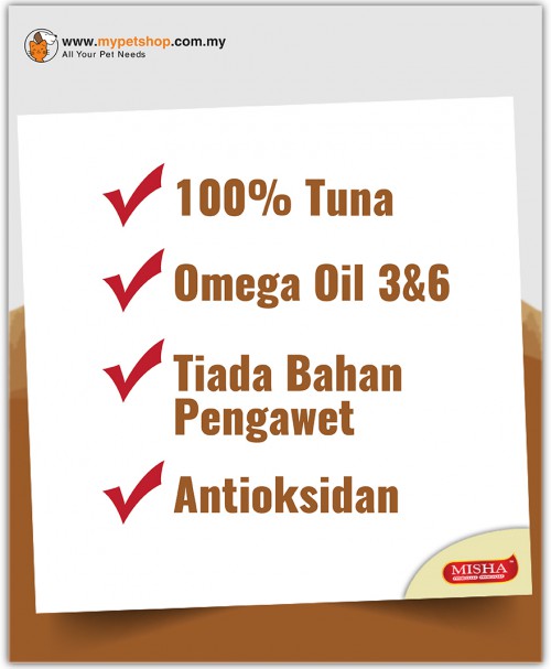 PKHKB : MISHA Majestic Premium Wet Canned Cat Food Tuna 400g x 12 Tins