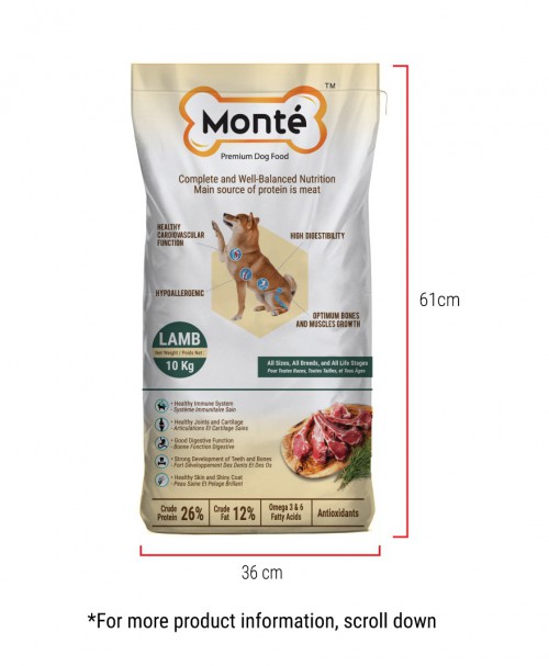HAHFS : Monte Premium Dog Food Lamb 10kg